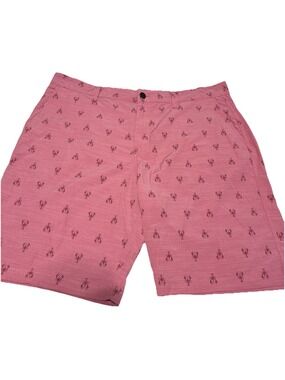 Mens 38 Is Hybrid Shorts Lobster Embroidered Flat Front Beach Pockets Atlantis
